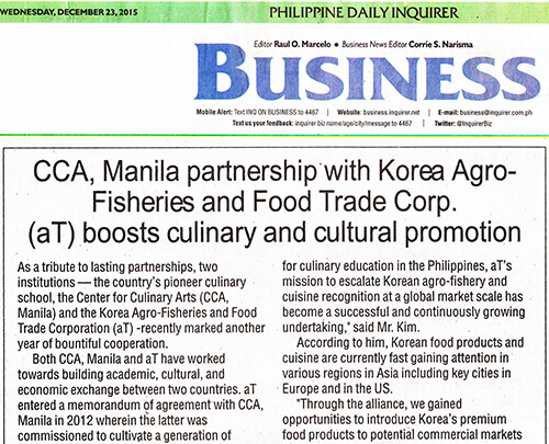 Partnership with Korean Agro-Fisheries